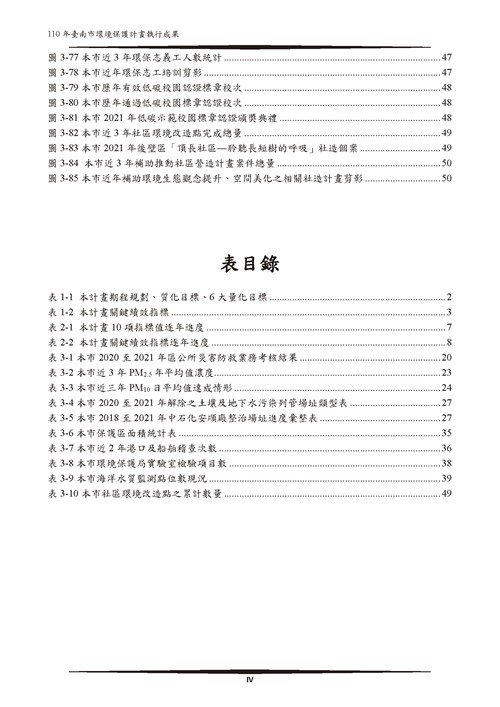 110 年臺南市環境保護計畫第5頁內容